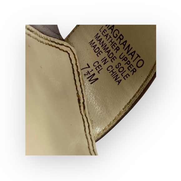 Vintage: Anne Klein 𖧷 Chunky Wood Heel Mules Sandals 𖧷 Brown Leather 𖧷 7.5M - Picture 12 of 16